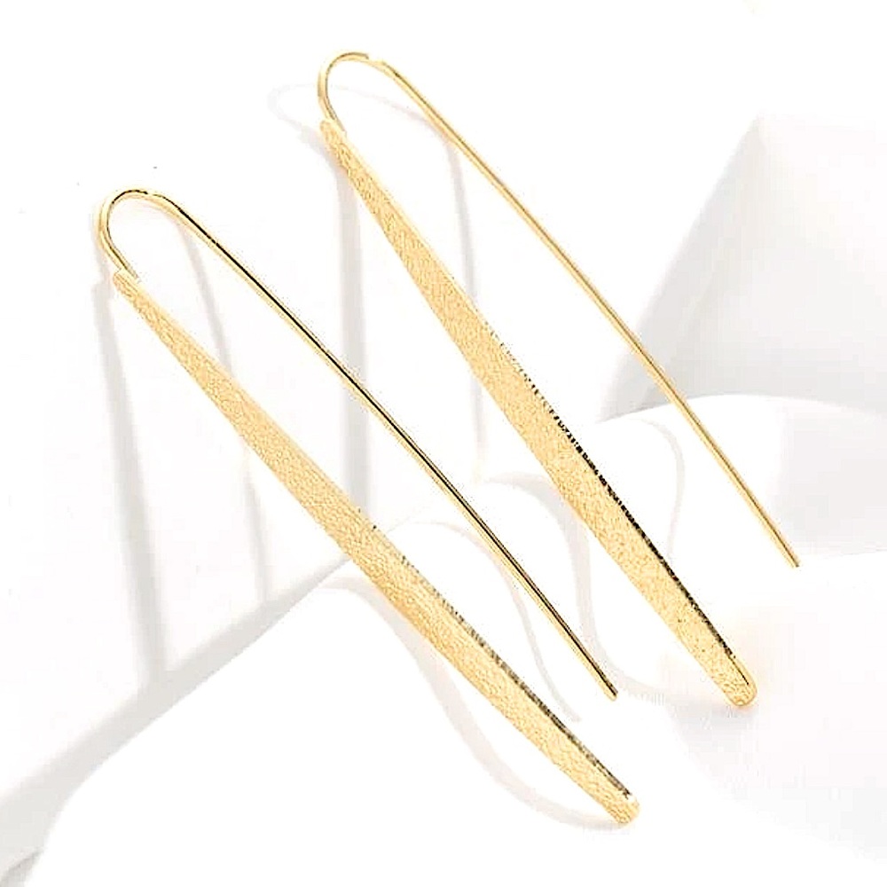 NWT | 18K Earrings • Gold Plated Minimalist • Textured Stick Earrings